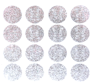 Baseball Glitter Sticker Sheet - Silver - 16 per sheet