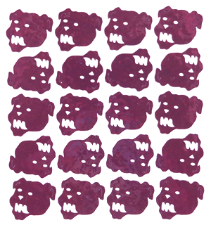 Bulldog Glitter Sticker Sheet - Burgundy - 20 per sheet