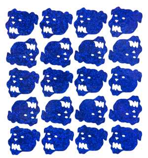 Bulldog Glitter Sticker Sheet - Royal - 20 per sheet
