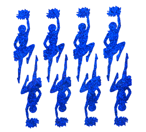 Cheerleader Glitter Sticker Sheet - Royal - 8 per sheet