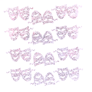 Comedy/Tragedy Glitter Sticker Sheet - Silver - 12 per sheet