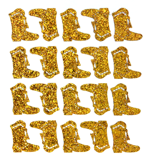 Drill Boot Glitter Sticker Sheet - Old Gold - 20 per sheet