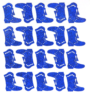 Drill Boot Glitter Sticker Sheet - Royal - 20 per sheet