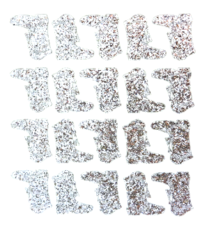 Drill Boot Glitter Sticker Sheet - Silver - 20 per sheet