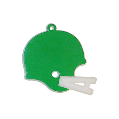 1.5" Helmet Flat Charm - Emerald - 4 pc. pkg.