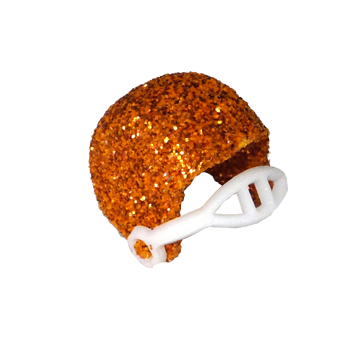 3/4" Glitter Helmet - Orange - 12 pc. pkg.