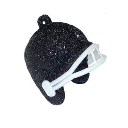 1" Glitter Helmet - Black - 12 pc. pkg.