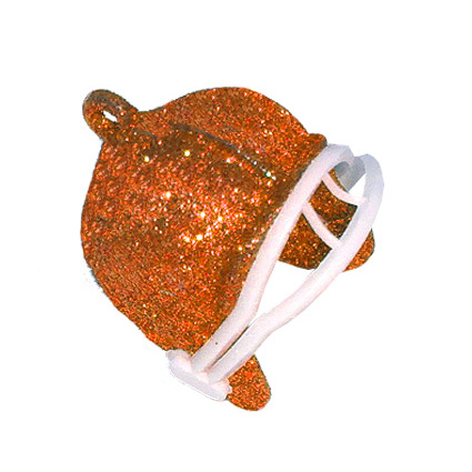 1" Glitter Helmet - Orange - 12 pc. pkg.