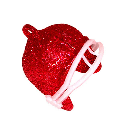 1" Glitter Helmet - Red - 12 pc. pkg.