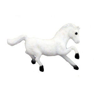3.5" Flocked Mustang - White - 1 pc. pkg.