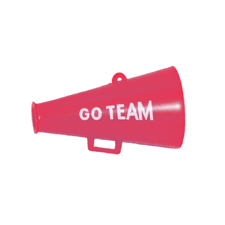 1.5" Go Team Megaphone - Red/White - 12 pc. pkg.