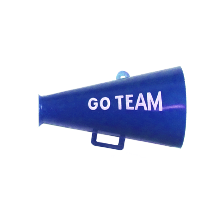 1.5" Go Team Megaphone - Royal/White - 12 pc. pkg.