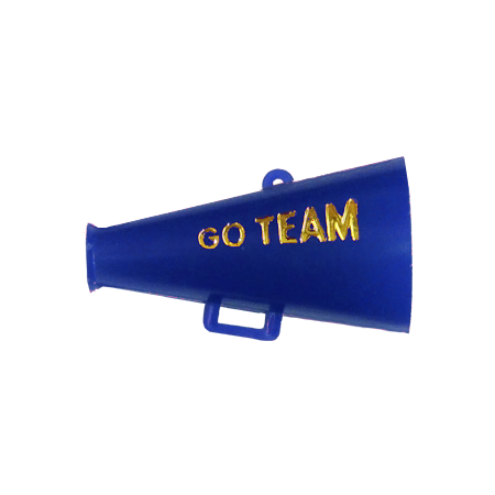 1.5" Go Team Megaphone - Royal/Gold - 12 pc. pkg.