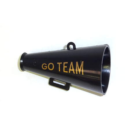 2.5" Go Team Megaphone - Black/Gold - 12 pc. pkg.