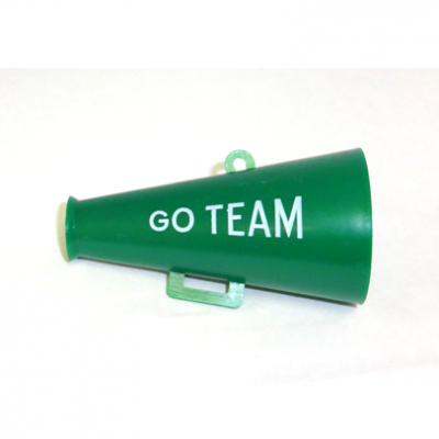 2.5" Go Team Megaphone - Emerald/White - 12 pc. pkg.