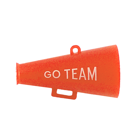 2.5" Go Team Megaphone - Orange/White - 12 pc. pkg.