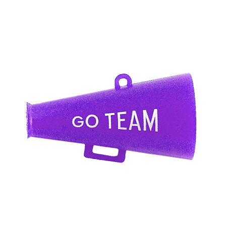2.5" Go Team Megaphone - Purple/White - 1 pc. pkg.