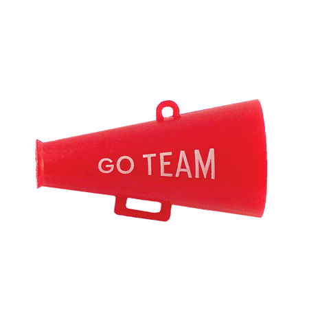 2.5" Go Team Megaphone - Red/White - 1 pc. pkg.