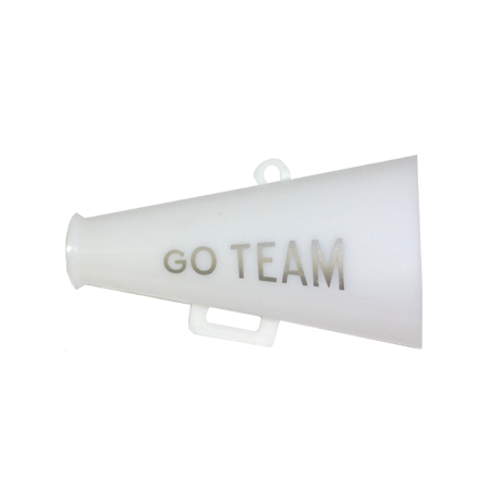 2.5" Go Team Megaphone - White/Silver - 12 pc. pkg.