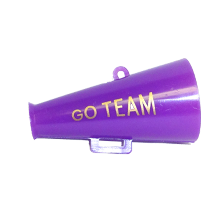 2.5" Go Team Megaphone - Purple/Gold - 12 pc. pkg.