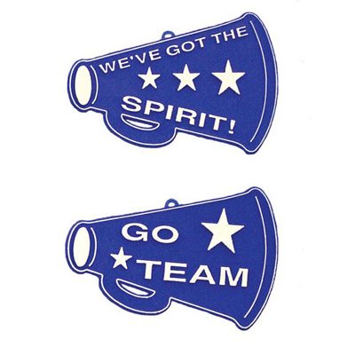 Flat Megaphone Trinket - 3" - Navy/White - 2 styles per pkg.