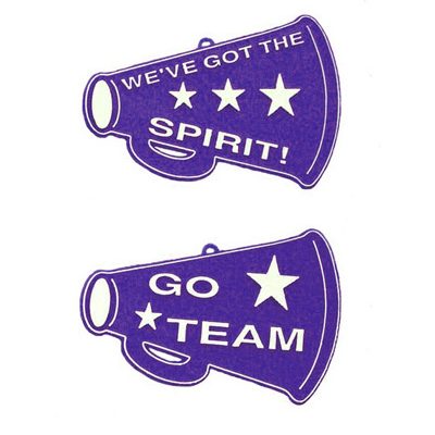 Flat Megaphone Trinket - 3" - Purple/White - 2 styles per pkg.