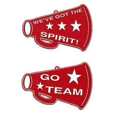 Flat Megaphone Trinket - 3" - Red/White - 2 styles per pkg.