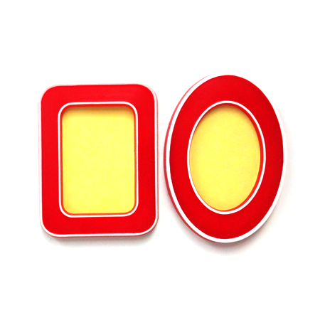 Mini Frames - 1.5" x 2" - Red/White - 1 each of 2 styles per pkg.