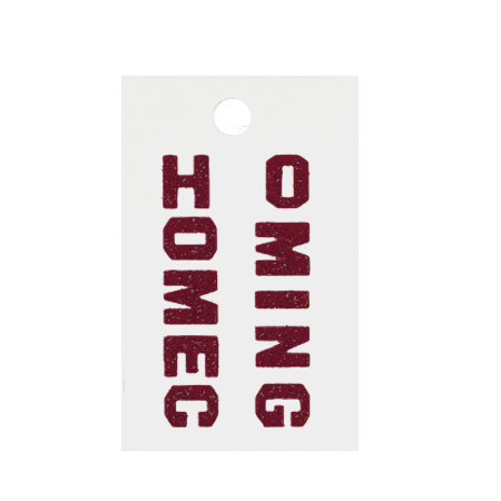 Pegable .5" Glitter Stickers - Mini "HOMECOMING" - Burgundy