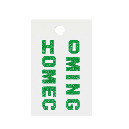Pegable .5" Glitter Stickers - Mini "HOMECOMING" - Emerald