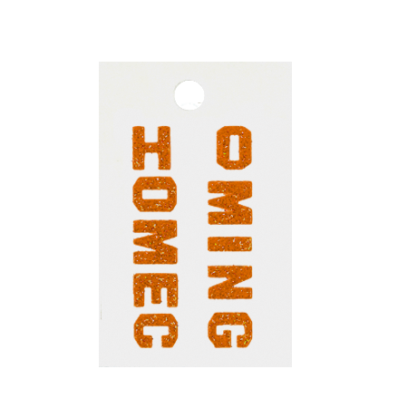 Pegable .5" Glitter Stickers - Mini "HOMECOMING" - Orange
