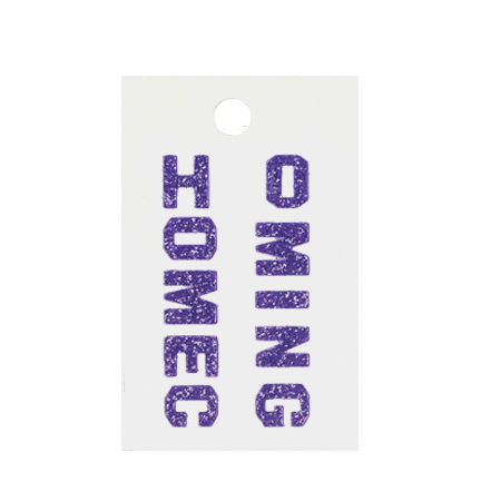 Pegable .5" Glitter Stickers - Mini "HOMECOMING" - Purple