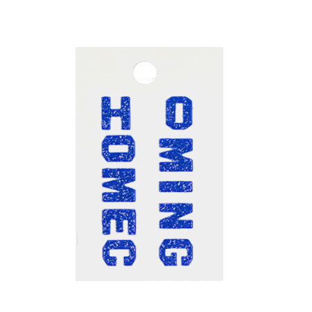 Pegable .5" Glitter Stickers - Mini "HOMECOMING" - Royal