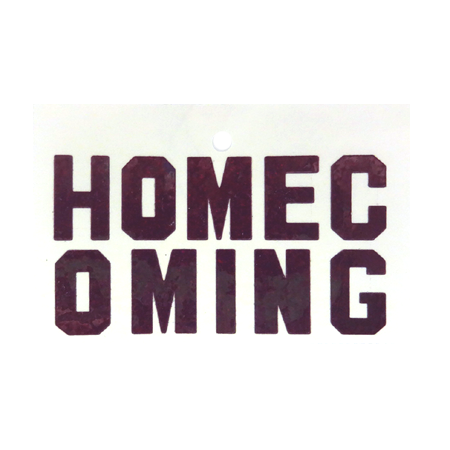 Pegable 1.5" Glitter Stickers -"HOMECOMING" - Burgundy