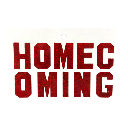 Pegable 1.5" Glitter Stickers -"HOMECOMING" - Red