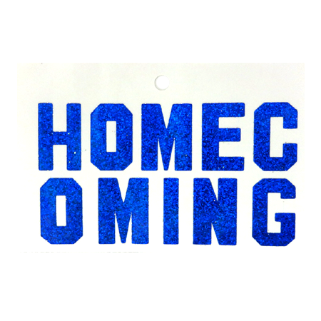 Pegable 1.5" Glitter Stickers -"HOMECOMING" - Royal