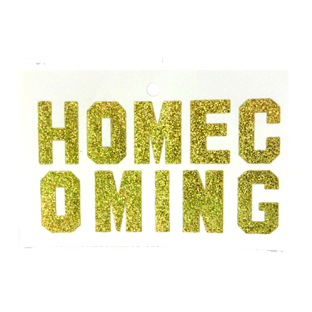 Pegable 1.5" Glitter Stickers -"HOMECOMING" - Soft Gold