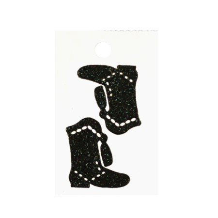 Pegable Drill Boot Glitter Stickers - Black - 2 pcs. per sheet
