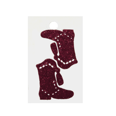 Pegable Drill Boot Glitter Stickers - Burgundy - 2 pcs. per sheet