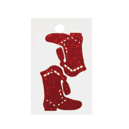 Pegable Drill Boot Glitter Stickers - Red - 2 pcs. per sheet