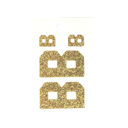 Pegable Glitter Stickers - B - Soft Gold - 4 pcs. per sheet
