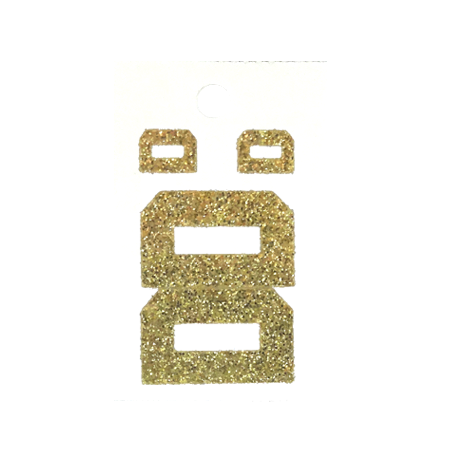 Pegable Glitter Stickers - D - Soft Gold - 4 pcs. per sheet