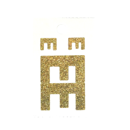 Pegable Glitter Stickers - E - Soft Gold - 4 pcs. per sheet