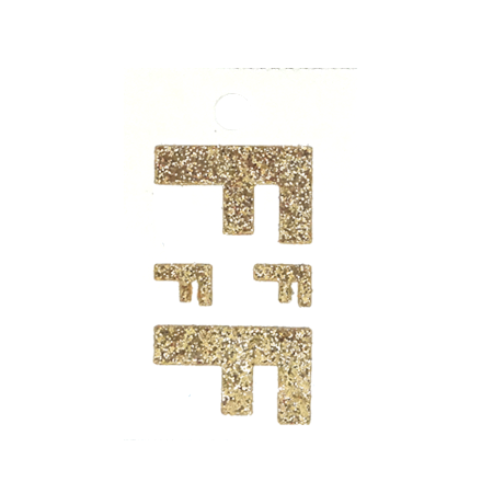 Pegable Glitter Stickers - F - Soft Gold - 4 pcs. per sheet