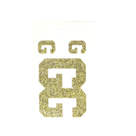Pegable Glitter Stickers - G - Soft Gold - 4 pcs. per sheet
