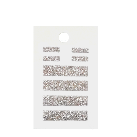 Pegable Glitter Stickers - I/#1 - Silver - 4 pcs. per sheet