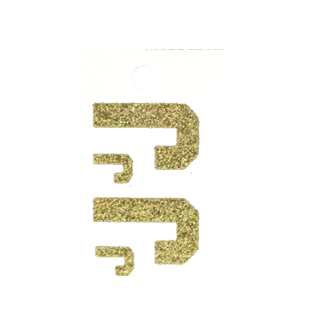 Pegable Glitter Stickers - J - Soft Gold - 4 pcs. per sheet
