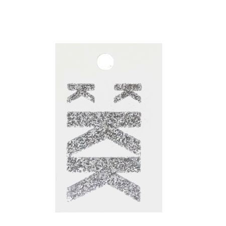 Pegable Glitter Stickers - K - Silver - 4 pcs. per sheet