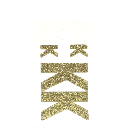 Pegable Glitter Stickers - K - Soft Gold - 4 pcs. per sheet
