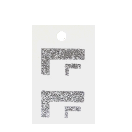 Pegable Glitter Stickers - L - Silver - 4 pcs. per sheet